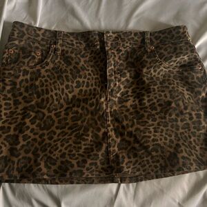 GAP Leopard Print Skirt - Brown and Black